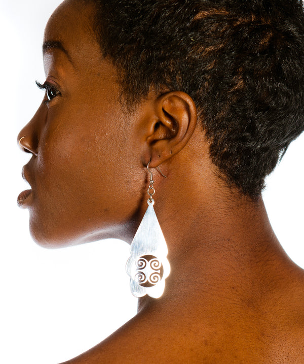 Adinkra Symbol Shepherd's Hook Earring + Cuff Bracelet- (Humility with Strength)