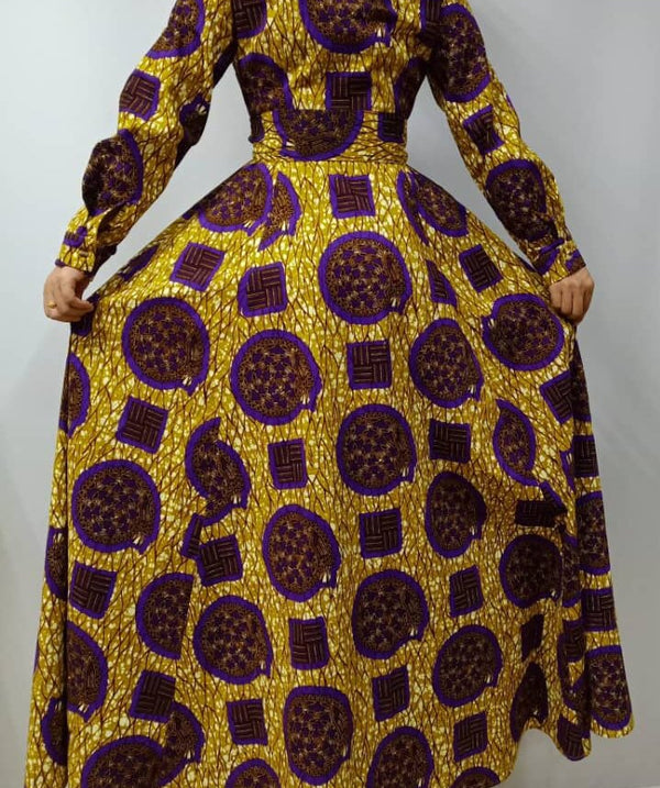 All-in-One Long Sleeve African Print Duster/Dress