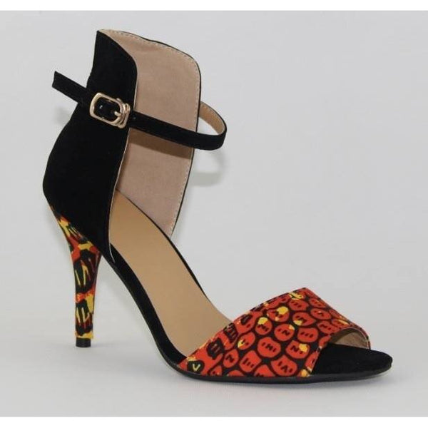 African Print and Faux Suede Women Shoes